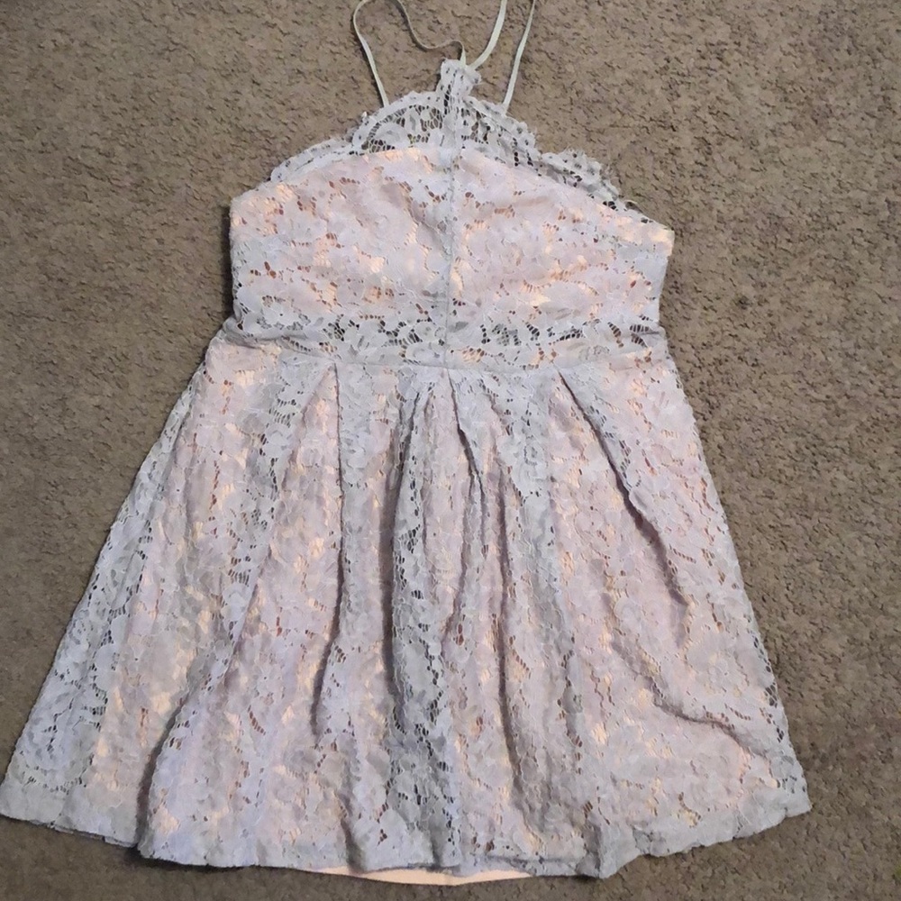 Misguided lilac lace mini dress size 10